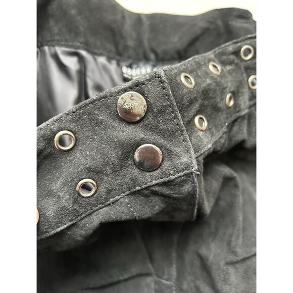 Vintage Black Suede Pants Grommet Studded Rocker Goth Punk Biker Style Large - Picture 3 of 9
